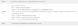 Voorbeeld dagprogramma